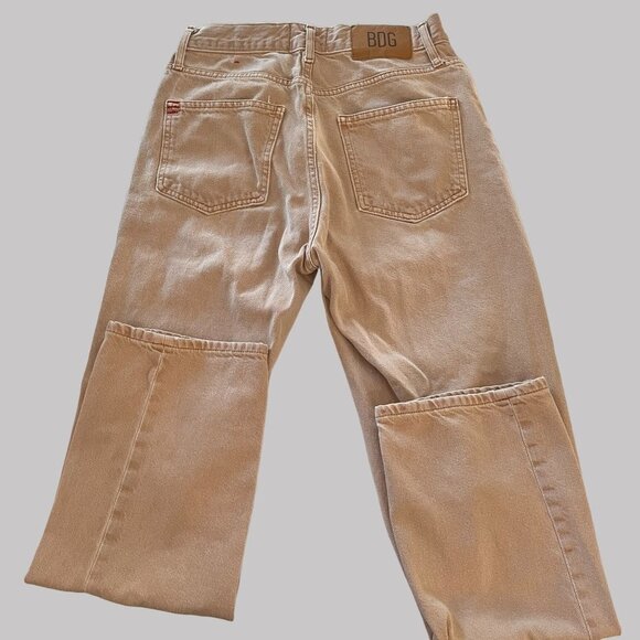 BDG Jeans Juniors Actual Size 26x28 Beige Zip Up Pullon Button Up Straight Leg‎ - Picture 2 of 16